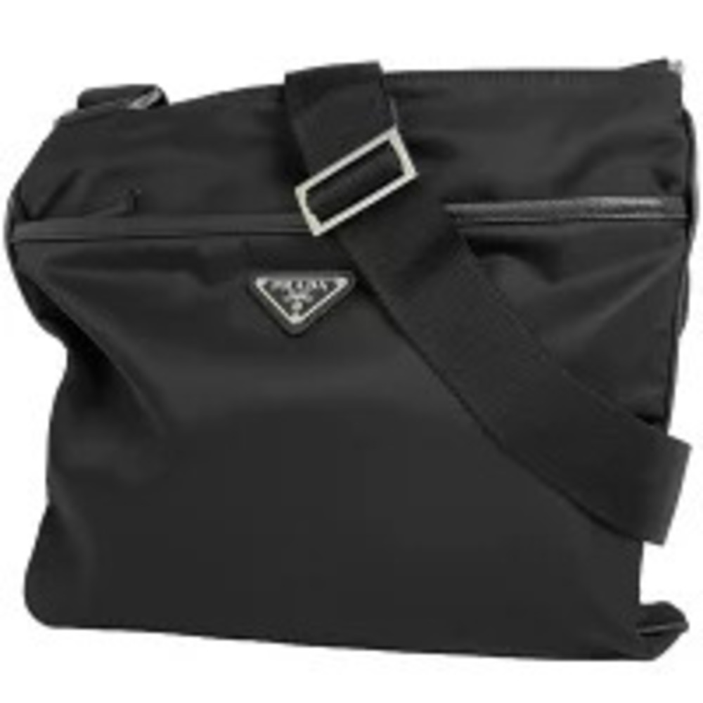 Prada Plate Shoulder Bag Black Nero